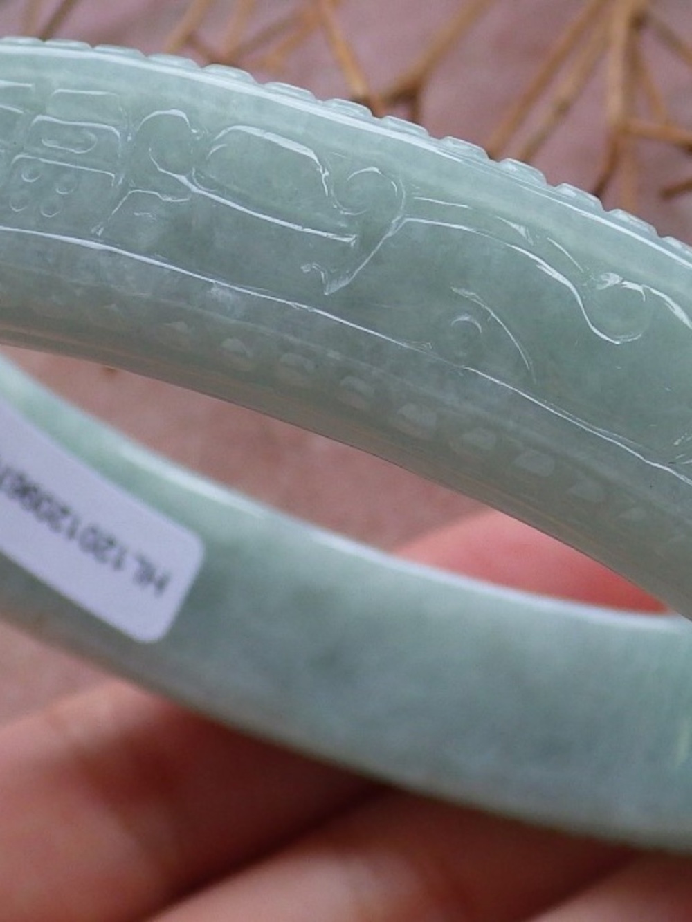 Certified Hand Carved Natural Burma A JADE Jadeite Dragon Bangle Bracelet 59mm